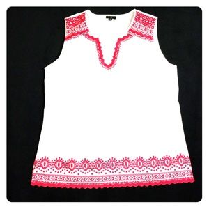 TALBOTS Embroidered Summer Top